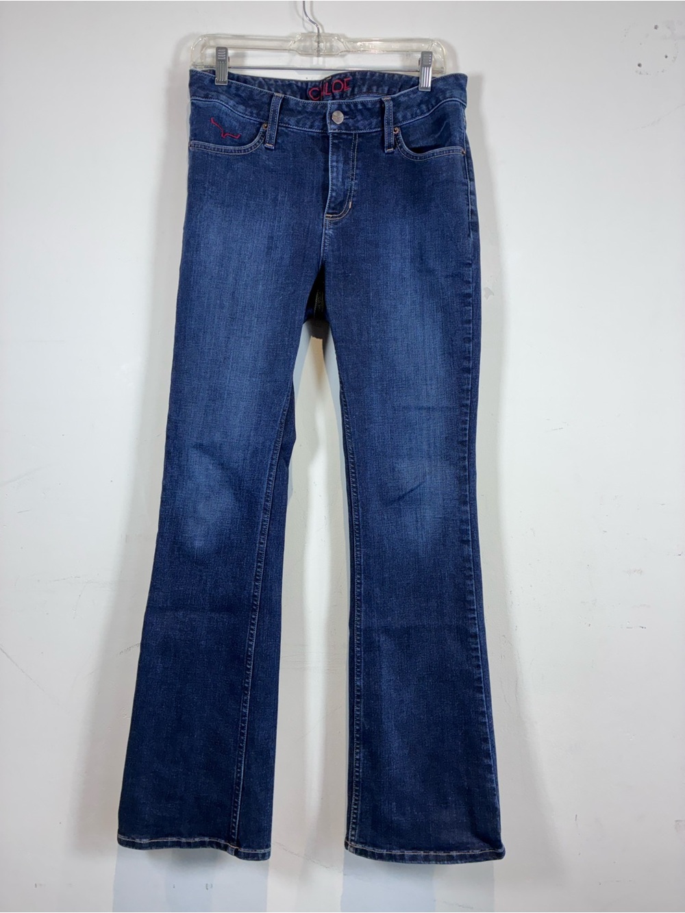 CHLOE Kings Ranch Dark Blue Flare Jeans, Size 8